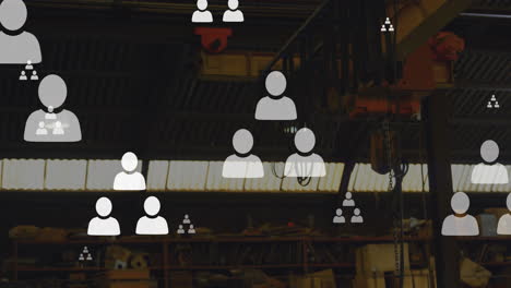 Animation-of-people-icons-data-processing-over-warehouse
