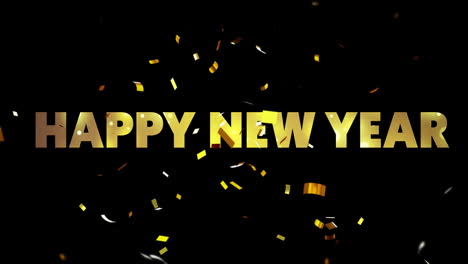 Animation-of-happy-new-year-text-and-confetti-on-black-background