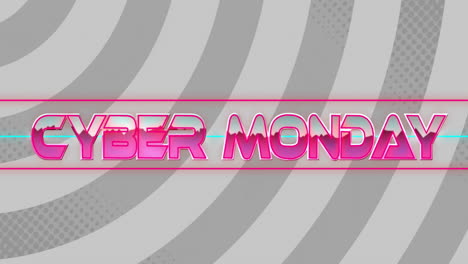 Animation-of-cyber-monday-text-over-circles-on-grey-background