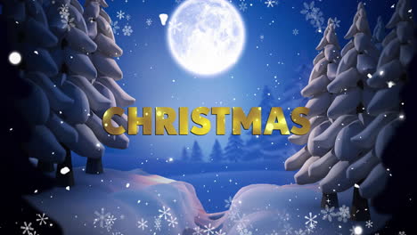 Animation-of-christmas-text-over-winter-scenery-and-full-moon-background
