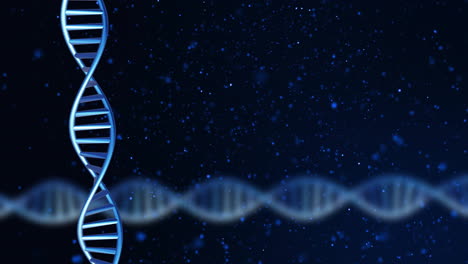 Animation-Von-Sich-Drehenden-DNA-Strängen-Mit-Kopierraum-Auf-Schwarzem-Hintergrund