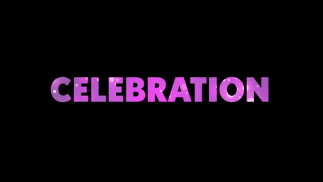 Animation-of-celebration-text-and-glowing-purple-lights-on-black-background