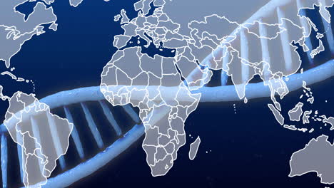 Animation-of-dna-strand-over-world-map