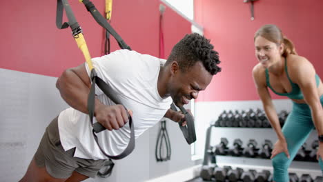 Fit-African-American-man-trains-at-the-gym