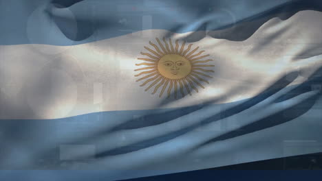 Animación-Del-Procesamiento-De-Datos-Financieros-Sobre-La-Bandera-De-Argentina