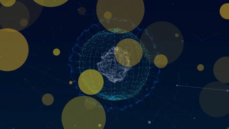 Animation-Von-Gelben-Lichtpunkten-über-Einem-Verbindungsnetzwerk-Mit-Globus
