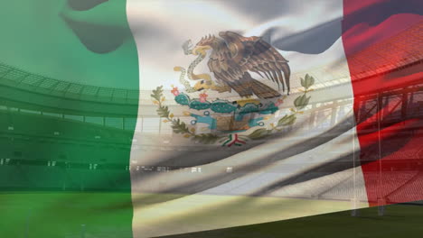 Animation-of-waving-flag-of-mexico-over-stadium