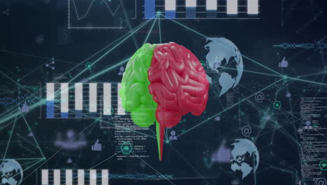 Animation-of-human-brain,-data-processing-and-statistics-over-globe