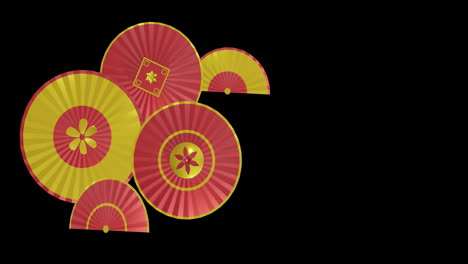 Animation-Eines-Chinesischen-Roten-Und-Goldenen-Blumenmusters-Auf-Schwarzem-Hintergrund