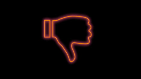 Animation-of-orange-neon-symbols-on-black-background