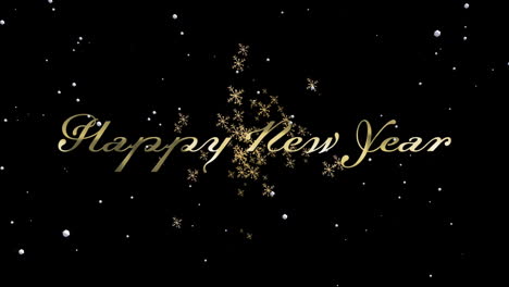Animation-of-happy-new-year-text-over-snowflakes-on-black-background