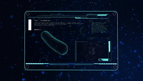 Animation-of-screen-with-scientific-data-processing-on-dark-background