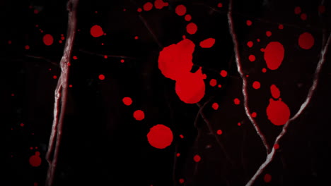 Animation-Von-Roten-Spritzern-Und-Sich-Bewegenden-Und-Verändernden-Texturen-Und-Kopierräumen-Auf-Schwarzem-Hintergrund