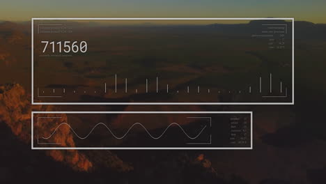 Animation-of-statistic-charts-over-canyons-and-mountains