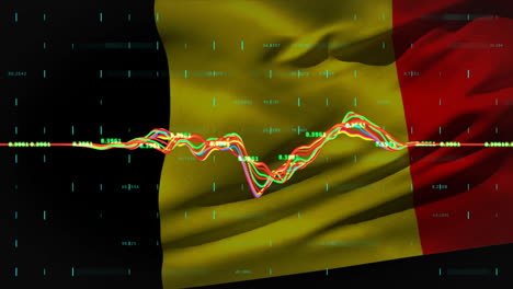Animation-Der-Finanzdatenverarbeitung-über-Der-Belgischen-Flagge
