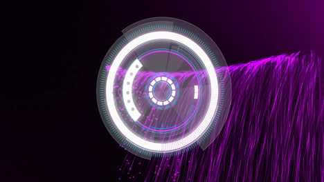 Animation-of-scope-scanning-and-light-trails-on-black-background