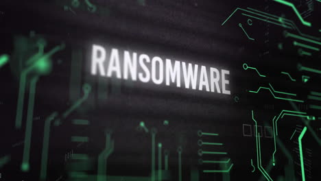Animation-of-ransomware-text-over-data-processing