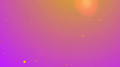 Animation-of-yellow-light-spots-on-purple-background