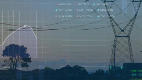 Animation-of-financial-data-processing-over-electricity-pylons