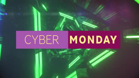 Animation-of-cyber-monday-text-over-neon-background