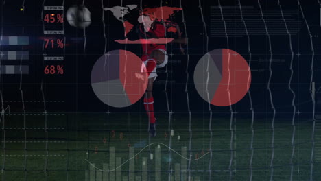 Animation-Der-Verarbeitung-Finanzieller-Daten-über-Einem-Afroamerikanischen-Footballspieler-Auf-Schwarzem-Hintergrund