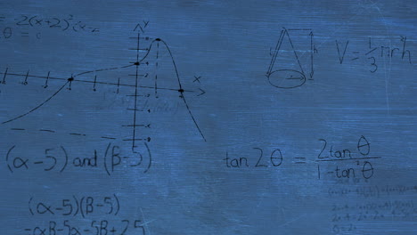 Animation-Der-Mathematischen-Datenverarbeitung-Auf-Blauem-Hintergrund