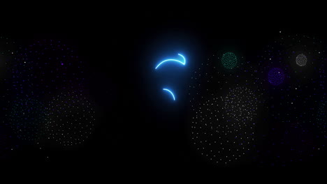 Animation-Des-Countdowns-Bis-Mitternacht-Mit-Feuerwerk-Auf-Schwarzem-Hintergrund