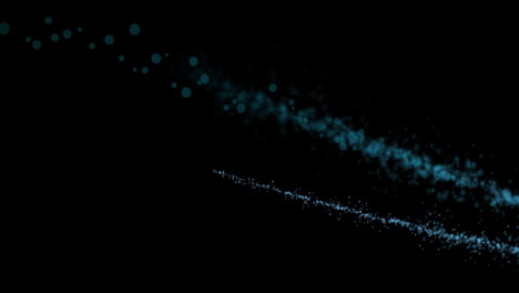 Animation-of-glowing-blue-light-trial-with-copy-space-on-black-background