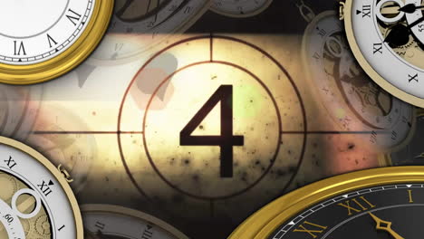 Animation-of-countdown-to-midnight-and-clocks-showing-midnight