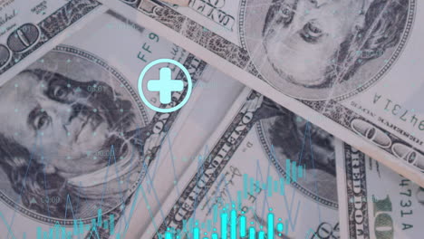 Animation-of-financial-data-processing-over-american-dollar-bills