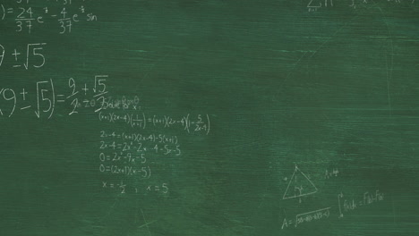 Animation-of-layers-of-mathematical-formulae-and-equations-over-green-chalkboard
