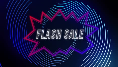 Animation-of-flash-sale-text-over-neon-pattern-background