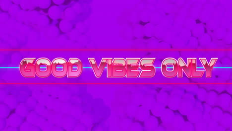 Animation-of-good-vibes-only-text-over-purple-spots