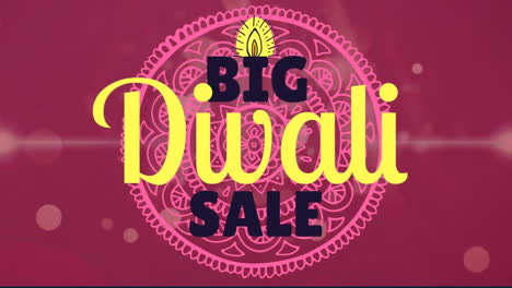 Animation-of-big-diwali-sale-text-over-indian-pattern-on-red-background