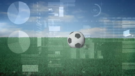 Animation-of-financial-data-processing-over-football-on-grass-pitch