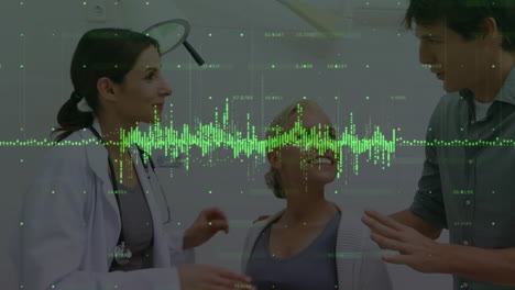 Animation-of-data-processing-over-diverse-doctors-with-female-patient