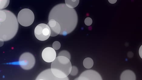 Animation-of-lens-flares-and-multicolored-dots-flying-against-black-background