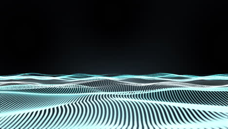 Animation-of-glowing-blue-mesh-of-connections-waving-on-black-background