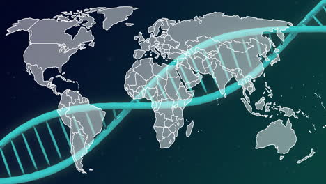 Animation-of-dna-strand-over-world-map