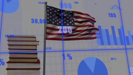 Animación-Del-Procesamiento-De-Datos-Financieros-Sobre-La-Bandera-De-EE.UU.