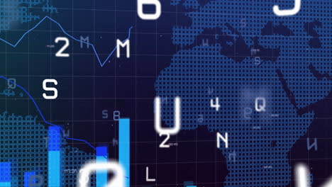 Animation-Der-Finanzdatenverarbeitung-über-Statistiken-Und-Weltkarte