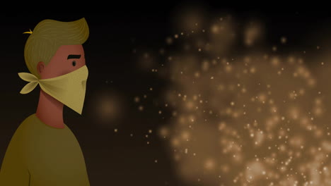 Animation-Eines-Mannes-Mit-Gesichtsmaske-Auf-Dunklem-Hintergrund