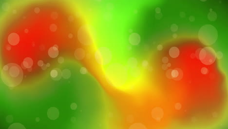 Animación-De-Orbes-De-Luz-Blanca-Sobre-Luces-Verdes-Y-Naranjas
