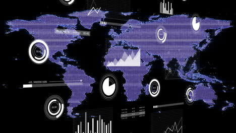 Animation-of-financial-data-processing-over-world-map