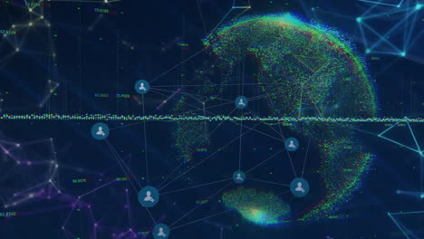 Animation-of-network-of-connections-with-icons-over-globe
