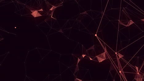 Animation-of-red-communication-networks-moving-on-black-background