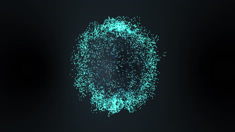 Animation-of-glowing-green-mesh-of-connections-spinning-over-black-background