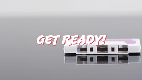 Animation-Von-„Get-Ready“-Text-über-Band-Auf-Weißem-Hintergrund