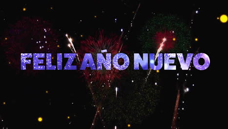 Animation-of-feliz-ano-nuevo-text-and-spots-of-light-on-black-background