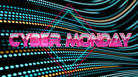 Animation-Des-Cyber-Monday-Textes-Auf-Neon-Hintergrund
